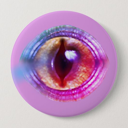 Badge Rond 10 Cm L'oeil du dragon d'Imaginaire violet enchanté (Devant)