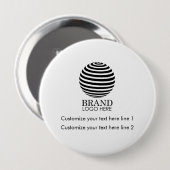 Badge Rond 10 Cm Logo d'entreprise moderne sur mesure (Devant & derrière)