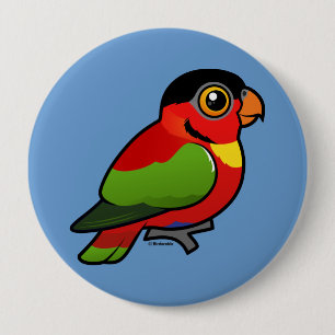 Badge Rond 10 Cm Lory Jaune-bibbed de Birdorable