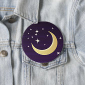 Badge Rond 10 Cm Lune étoilée (En situation)