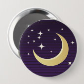 Badge Rond 10 Cm Lune étoilée (Devant & derrière)