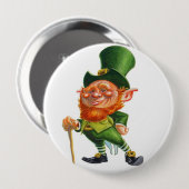 Badge Rond 10 Cm M. Bouton LEPRECHAUN (Devant & derrière)