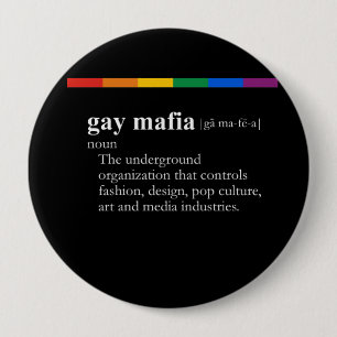 BADGE ROND 10 CM MAFIA GAIE