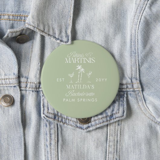 Badge Rond 10 Cm Maillots de bain et martinis Élégant enterrement d (En situation)