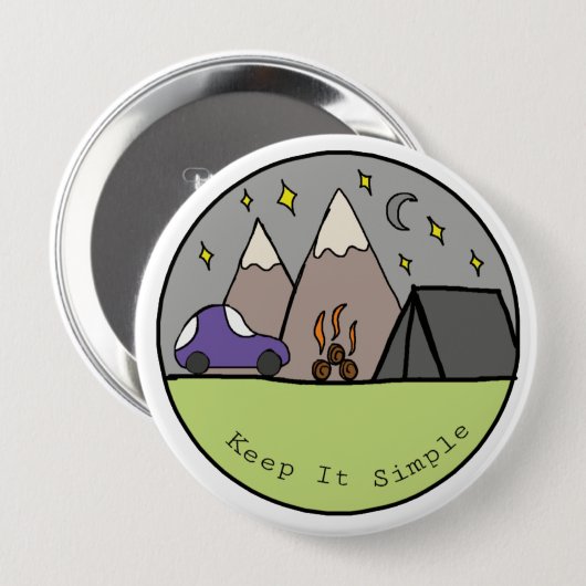 Badge Rond 10 Cm Maintenez-le simple (Devant & derrière)