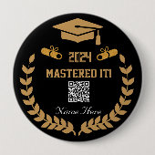 Badge Rond 10 Cm Mal ! Graduation QR personnalisée 2024 (Devant)