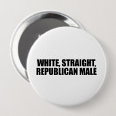 Badge Rond 10 Cm Mâle républicain droit blanc (Devant & derrière)
