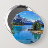 Badge Rond 10 Cm Maligne Lake, Alberta, Canada (Devant & derrière)