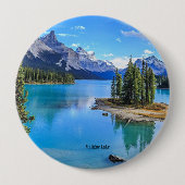 Badge Rond 10 Cm Maligne Lake, Alberta, Canada (Devant)