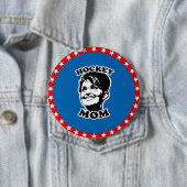 Badge Rond 10 Cm Maman du hockey (En situation)