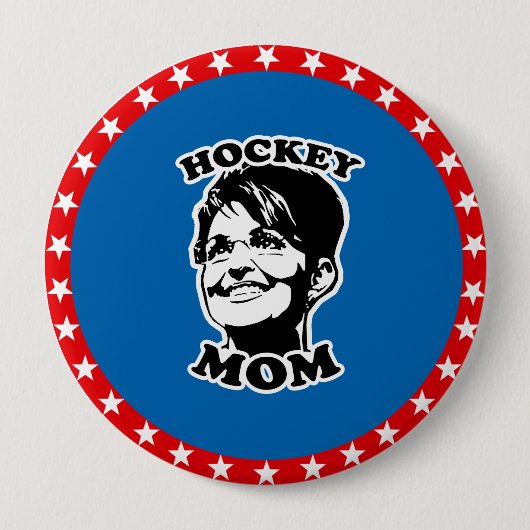 Badge Rond 10 Cm Maman du hockey (Devant)