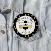 Badge Rond 10 Cm Maman to Bee Gold Confetti (En situation)