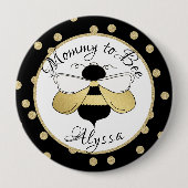 Badge Rond 10 Cm Maman to Bee Gold Confetti (Devant)