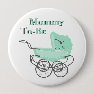 Badge Rond 10 Cm Maman vintage en bon état de landau à être bouton