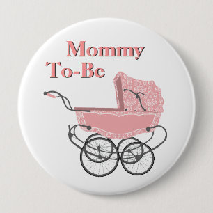 Badge Rond 10 Cm Maman vintage rose de landau à être bouton de ba
