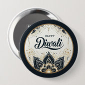 Badge Rond 10 Cm Mandala of Light and Blessing Diwali (Devant & derrière)