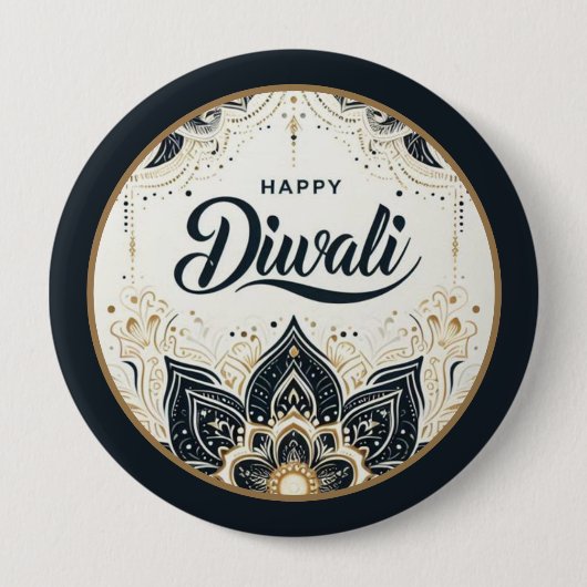 Badge Rond 10 Cm Mandala of Light and Blessing Diwali (Devant)