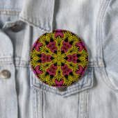 Badge Rond 10 Cm Mandala psychédélique #05 Bouton (En situation)