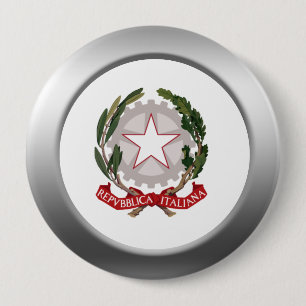 Badge Rond 10 Cm Manteau de l'Italie des bras