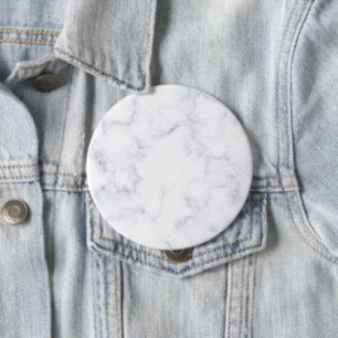 Badge Rond 10 Cm Marbre Blanc Moderne Élégant