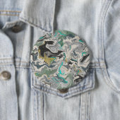 Badge Rond 10 Cm Marbrure de pierre avec veines de turquoise 4" Ron (En situation)