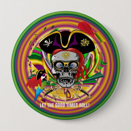 Badge Rond 10 Cm Mardi gras (Devant)
