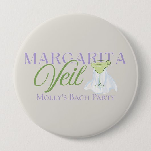Badge Rond 10 Cm Margarita Veil - Fun Bachelorette Party (Devant)