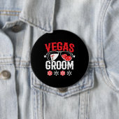Badge Rond 10 Cm Mariage à Vegas - Le marié - Équipe d'enterrement  (En situation)