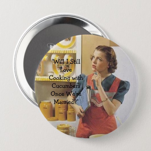 Badge Rond 10 Cm Mariage ou concombres ? (Devant & derrière)