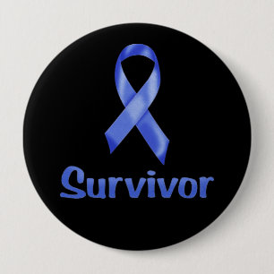 Badge Rond 10 Cm Marine du survivant du cancer