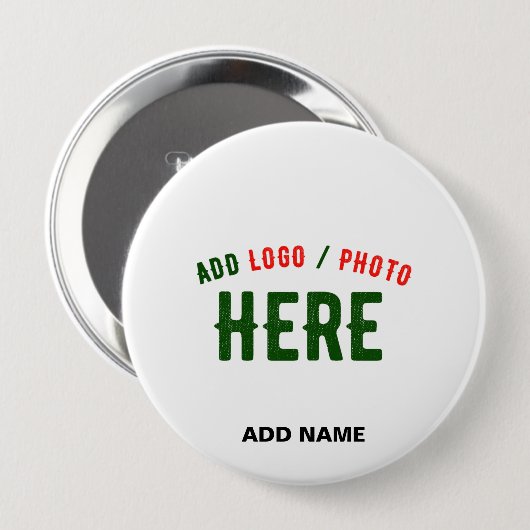 BADGE ROND 10 CM MARQUE BLANCHE MODERNE ET PERSONNALISABLE VÉRIFIÉE (Devant & derrière)