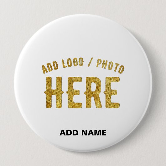 BADGE ROND 10 CM MARQUE BLANCHE MODERNE ET PERSONNALISABLE VÉRIFIÉE (Devant)