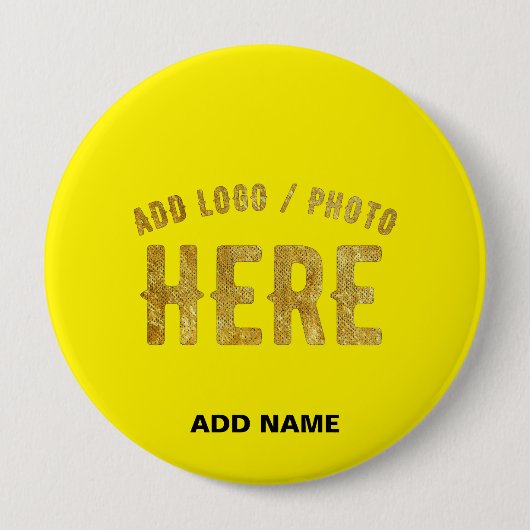 BADGE ROND 10 CM MARQUE MODERNE MODERNE PERSONNALISABLE JAUNE VÉRIF (Devant)