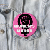 BADGE ROND 10 CM MARS DES FEMMES SUR WASHINGTON, LE 21 JANVIER 2017 (En situation)