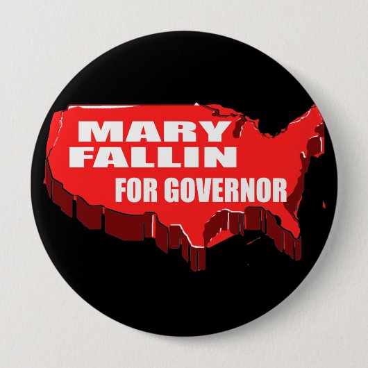 BADGE ROND 10 CM MARY FALLIN POUR GOUVERNEUR (Devant)