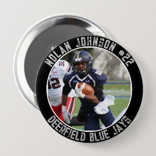 Badge Rond 10 Cm Mascotte de l'école de football personnalisée jour