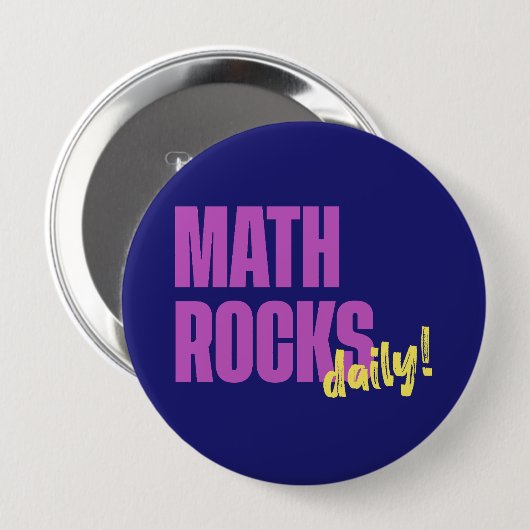 Badge Rond 10 Cm Math Rocks Daily (Devant & derrière)