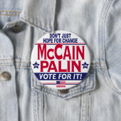 Badge Rond 10 Cm McCain Palin 2008 (En situation)