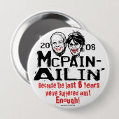 Badge Rond 10 Cm McPain Ailin 2008 (Devant & derrière)