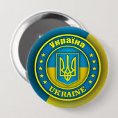 Badge Rond 10 Cm Médaille d'Ukraine (Devant & derrière)