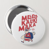 Badge Rond 10 Cm Mele Kalikimaka - Funny Noël hawaïen à Père Noël (Devant & derrière)