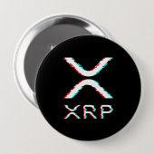 Badge Rond 10 Cm Mème Crypto Devise XRP Glitch CryptoCurrency (Devant & derrière)