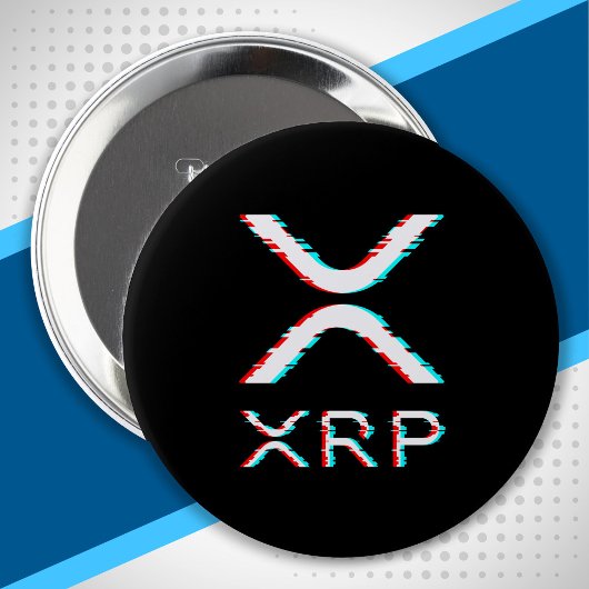 Badge Rond 10 Cm Mème Crypto Devise XRP Glitch CryptoCurrency