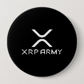 Badge Rond 10 Cm Mème XRP Army Citation Hodl Crypto CryptoCurrency (Devant)