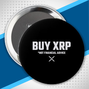 Badge Rond 10 Cm Mème XRP Crypto Pas Conseil Financier Avertissemen