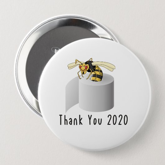 Badge Rond 10 Cm Merci 2020 Meurtre Hornet (Devant & derrière)