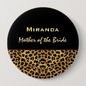 Badge Rond 10 Cm Mère de l'Empreinte de léopard mariée Nom personna (Devant)