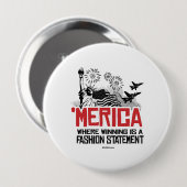 Badge Rond 10 Cm 'Merica - où la victoire est une déclaration de mo (Devant & derrière)