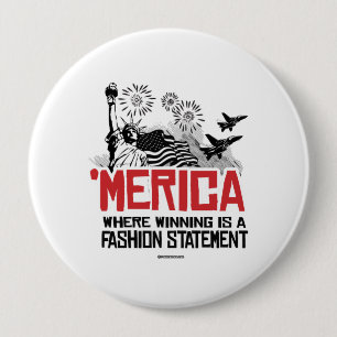Badge Rond 10 Cm 'Merica - où la victoire est une déclaration de mo