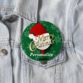 Badge Rond 10 Cm Merveilleux Christmas Golf Ball (En situation)